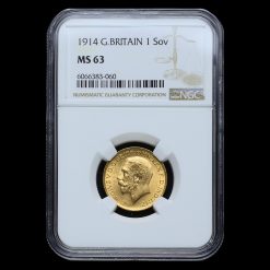1914 George V Gold Full Sovereign MS 63