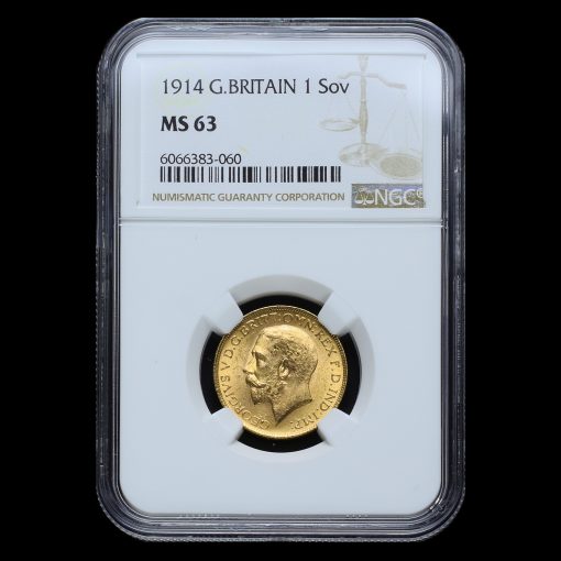 1914 George V Gold Full Sovereign MS 63