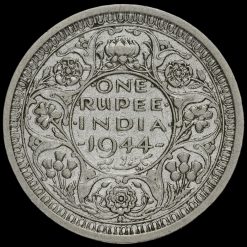 British India 1944 George VI Silver One Rupee Reverse