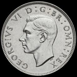 1945 George VI Silver Two Shilling Coin / Florin Obverse