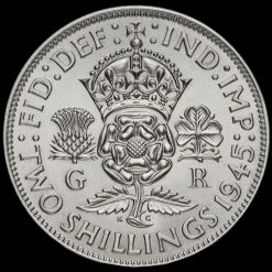 1945 George VI Silver Two Shilling Coin / Florin Reverse