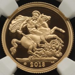 2018 Elizabeth II Gold Proof Sovereign, NGC PF70 Ultra Cameo Reverse
