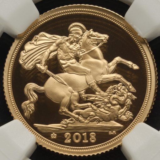 2018 Elizabeth II Gold Proof Sovereign, NGC PF70 Ultra Cameo Reverse