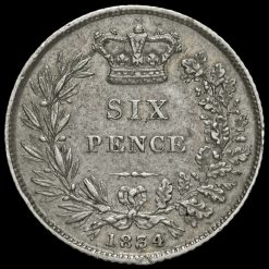 1834 William IV Milled Silver Sixpence Reverse