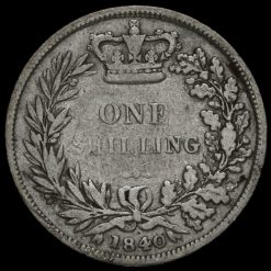 1840 Queen Victoria Young Head Silver Shilling Reverse