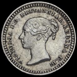 1843 Queen Victoria Young Head Silver Three-Halfpence Obverse