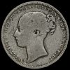 1868 Queen Victoria Young Head Silver Shilling Obverse