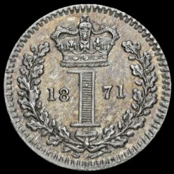 1871 Queen Victoria Young Head Silver Maundy Penny Reverse