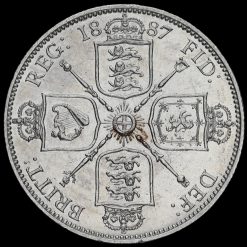1887 Queen Victoria Jubilee Head Silver Florin Reverse