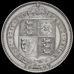 1887 Queen Victoria Jubilee Head Silver Shilling Reverse