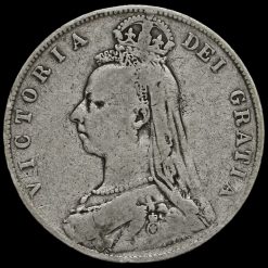 1892 Queen Victoria Jubilee Head Silver Half Crown Obverse