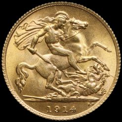 1914 George V Gold Half Sovereign Reverse