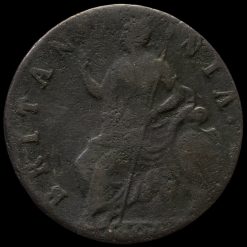 1694 William and Mary Early Milled Copper Halfpenny Reverse