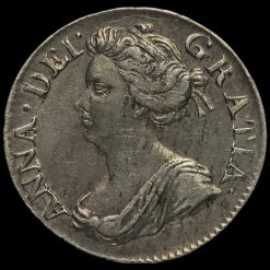 1706 Queen Anne Early Milled Silver Maundy Threepence Obverse