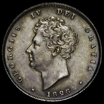 1826 George IV Milled Silver Shilling Obverse