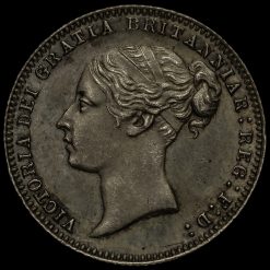 1877 Queen Victoria Young Head Silver Sixpence Obverse
