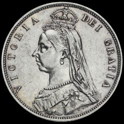 1887 Queen Victoria Jubilee Head Silver Half Crown Obverse