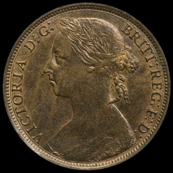 1887 Queen Victoria Bun Head Penny Obverse