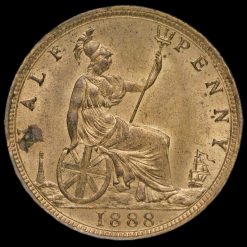 1888 Queen Victoria Bun Head Halfpenny Reverse