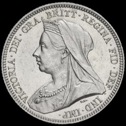 1893 Queen Victoria Veiled Head Silver Shilling Obverse