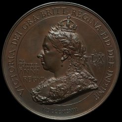 1897 Queen Victoria Diamond Jubilee Large Copper Medal by F Bowcher Obverse
