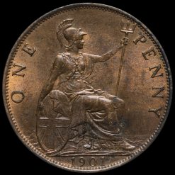 1901 Queen Victoria Veiled Head Penny Reverse
