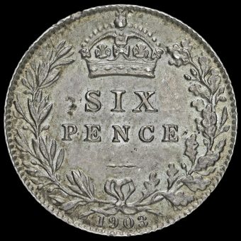 1903 Edward VII Silver Sixpence Reverse