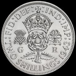 1943 George VI Silver Two Shilling Coin / Florin Reverse