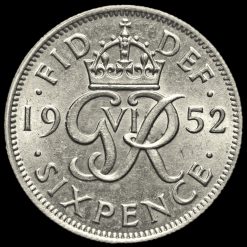 1952 George VI Sixpence Reverse