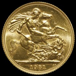 1981 Elizabeth II Gold Full Sovereign Rerverse