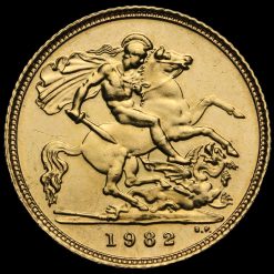 1982 Elizabeth II 22ct Gold Half Sovereign Reverse