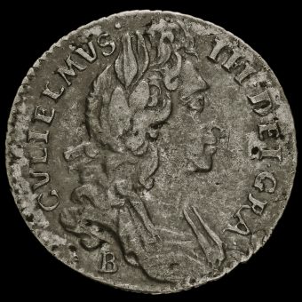 1697 William III Early Milled Silver Sixpence Obverse