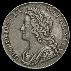 1739 George II Early Milled Silver Half Crown Obverse