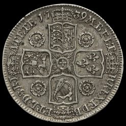 1739 George II Early Milled Silver Half Crown Reverse