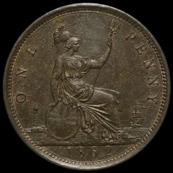 1862 Queen Victoria Bun Head Penny Reverse