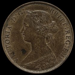 1871 Queen Victoria Bun Head Halfpenny Obverse