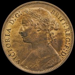 1877 Queen Victoria Bun Head Penny Obverse