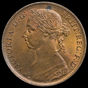 1891 Queen Victoria Bun Head Penny Obverse