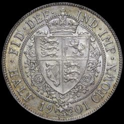 1901 Queen Victoria Veiled Head Silver Half Crown Reverse