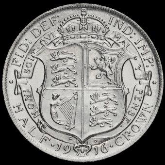 1916 George V Silver Half Crown Reverse