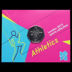 2012 London Olympics Athletics 50p Coin in Original Card