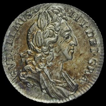 1696 William III Early Milled Silver Sixpence Obverse
