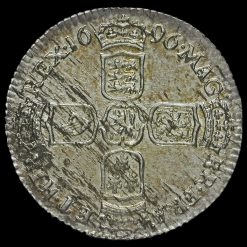 1696 William III Early Milled Silver Sixpence Reverse