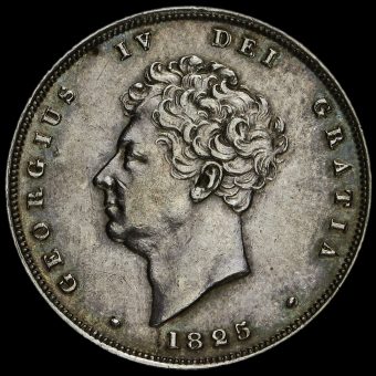 1825 George IV Bare Head Milled Silver Shilling Obverse