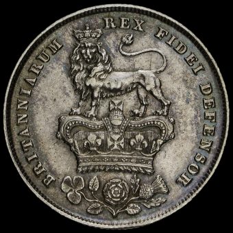1825 George IV Bare Head Milled Silver Shilling Reverse