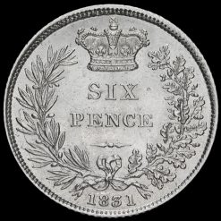1831 William IV Milled Silver Sixpence Reverse