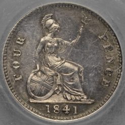 1841 Queen Victoria Young Head Silver Fourpence / Groat Reverse