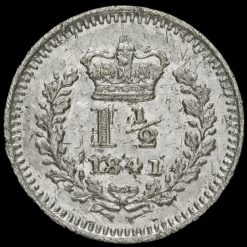 1841 Queen Victoria Young Head Silver Three-Halfpence Reverse