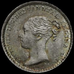 1869 Queen Victoria Young Head Silver Maundy Penny Obverse