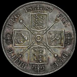 1887 Queen Victoria Jubilee Head Silver Double Florin Reverse